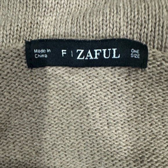 ZAFUL Tan Crop Wide Neck Sweater with bell sleeves - Picture 5 of 5